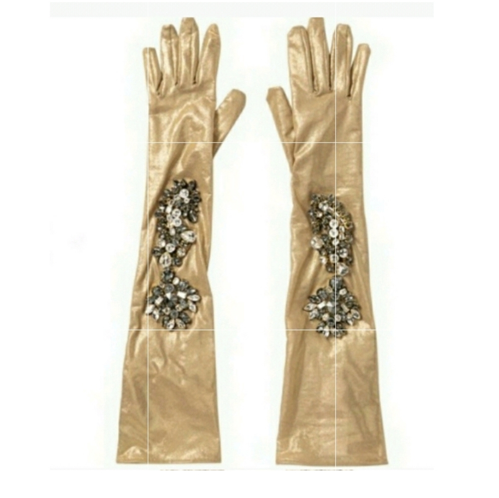 DOLCE & GABBANA STONE METALLIC GLOVES.